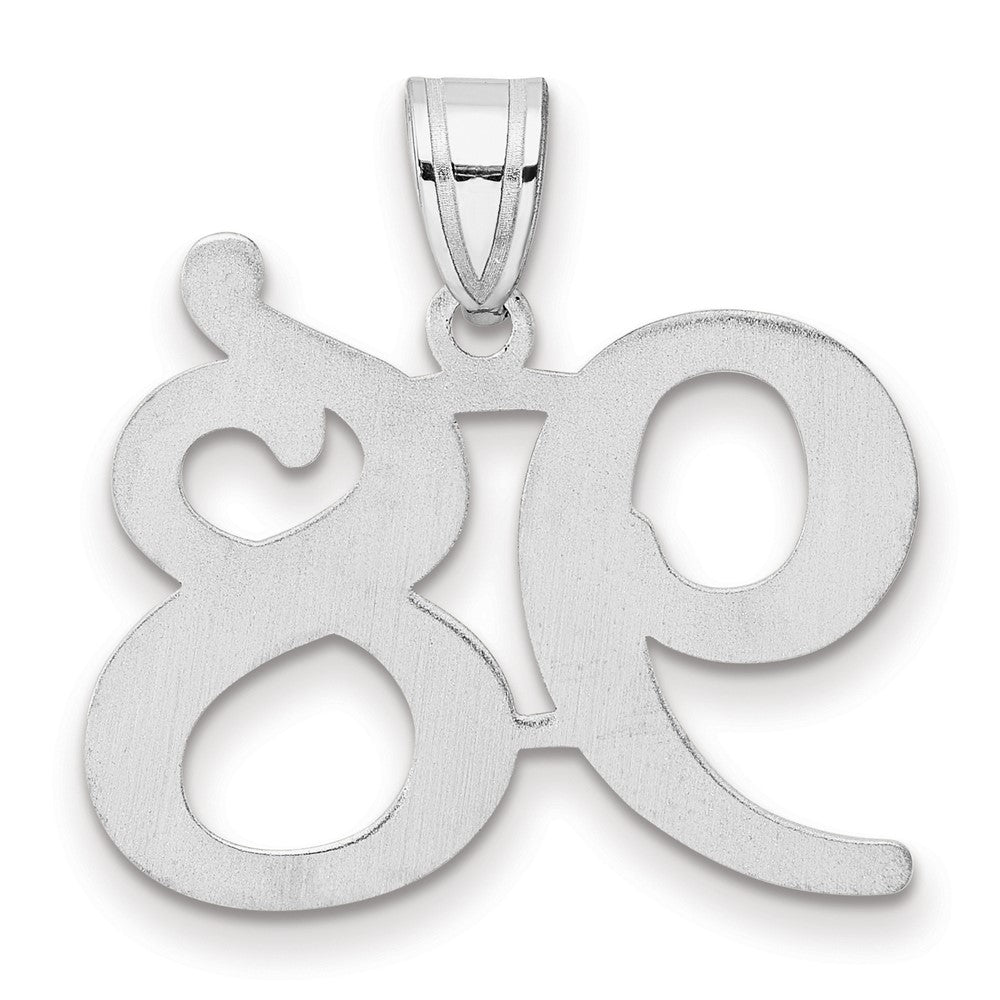 14K White Gold Polished Number 98 Pendant