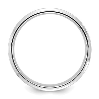 14K White Gold 6mm Heavyweight Comfort Fit Brushed Satin Fancy Wedding Band