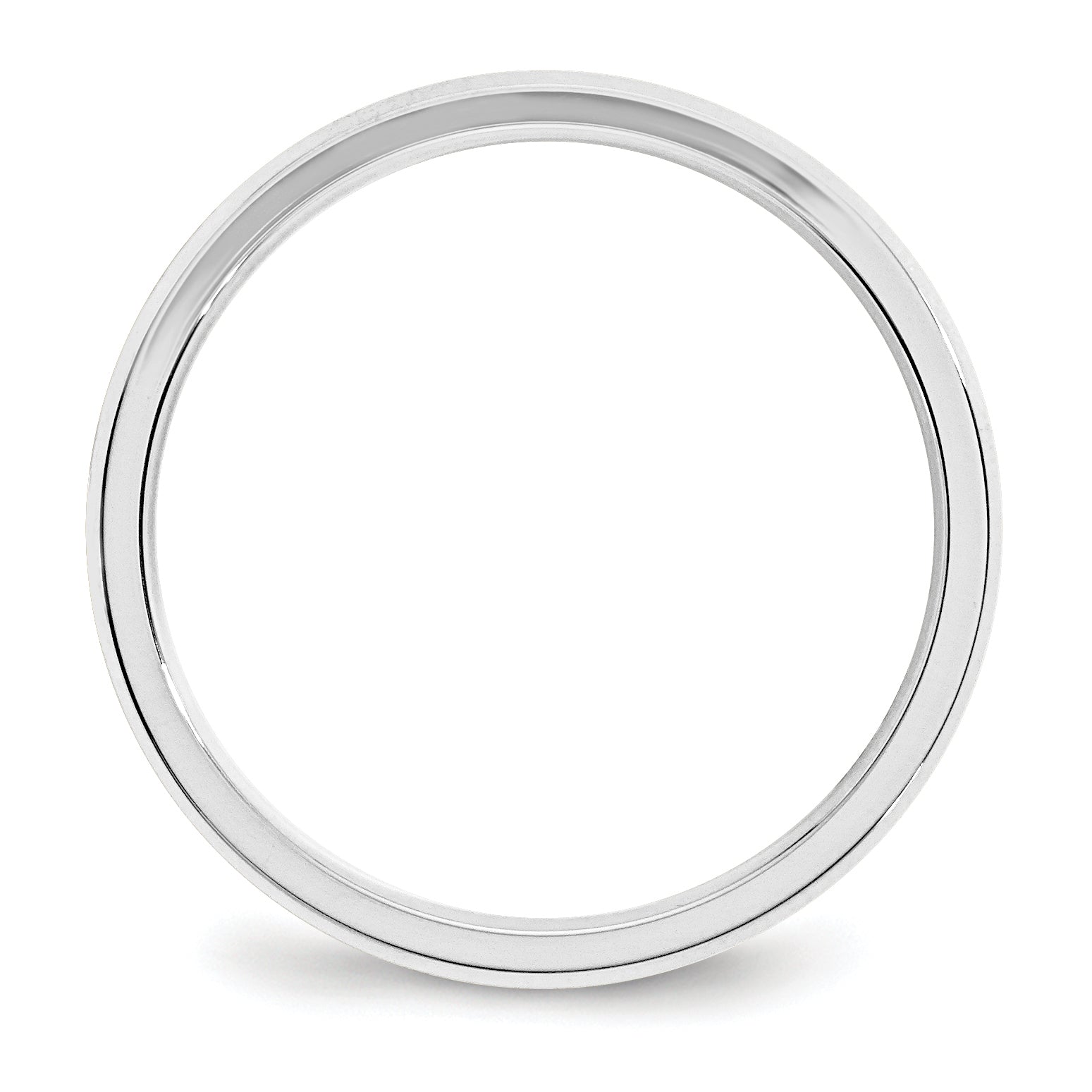 Solid 14K White Gold 3mm Bevel Edge Comfort Fit Men's/Women's Wedding Band Ring Size 10