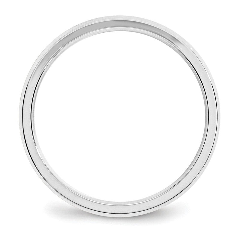 18k White Gold 3mm Beveled Edge Comfort Fit Wedding Band Ring