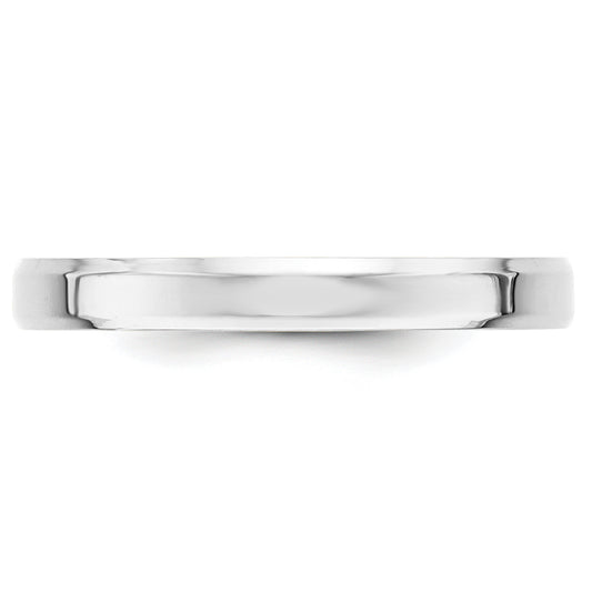 Solid 14K White Gold 3mm Bevel Edge Comfort Fit Men's/Women's Wedding Band Ring Size 12.5