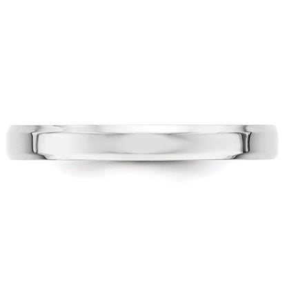 10k White Gold 3mm Beveled Edge Comfort Fit Wedding Band Ring
