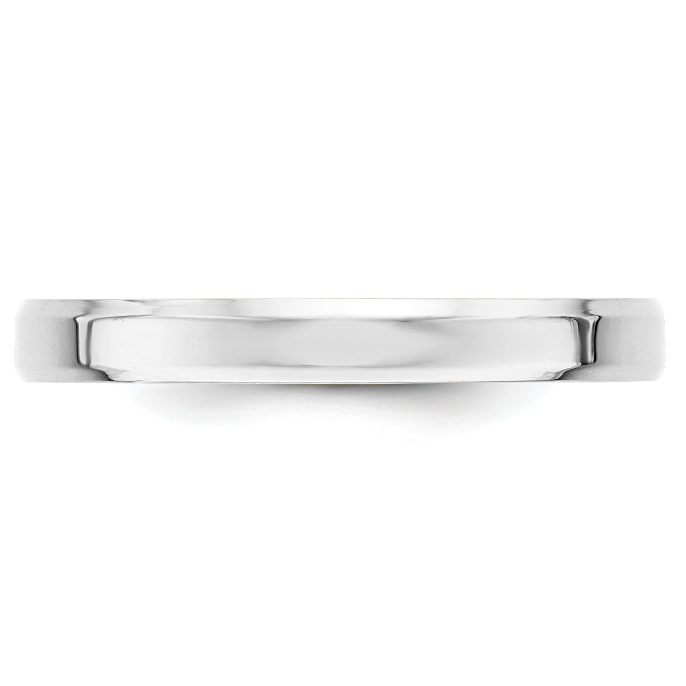 Solid 14K White Gold 3mm Bevel Edge Comfort Fit Men's/Women's Wedding Band Ring Size 10