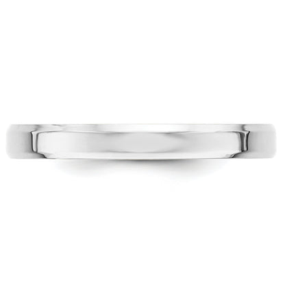Solid 14K White Gold 3mm Bevel Edge Comfort Fit Men's/Women's Wedding Band Ring Size 10