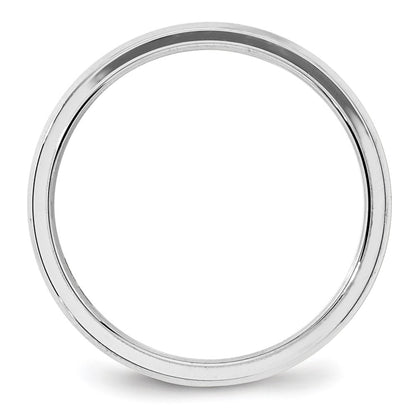 14k White Gold 4mm Beveled Edge Comfort Fit Wedding Band Ring
