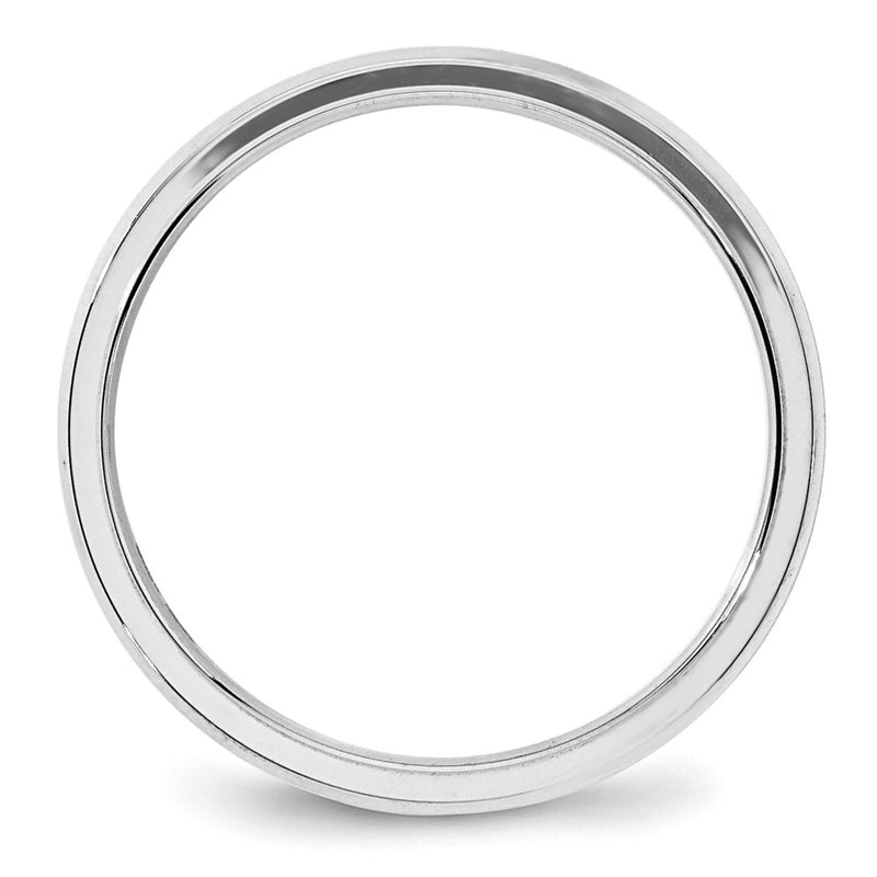 14k White Gold 4mm Beveled Edge Comfort Fit Wedding Band Ring