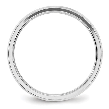 18k White Gold 4mm Beveled Edge Comfort Fit Wedding Band Ring
