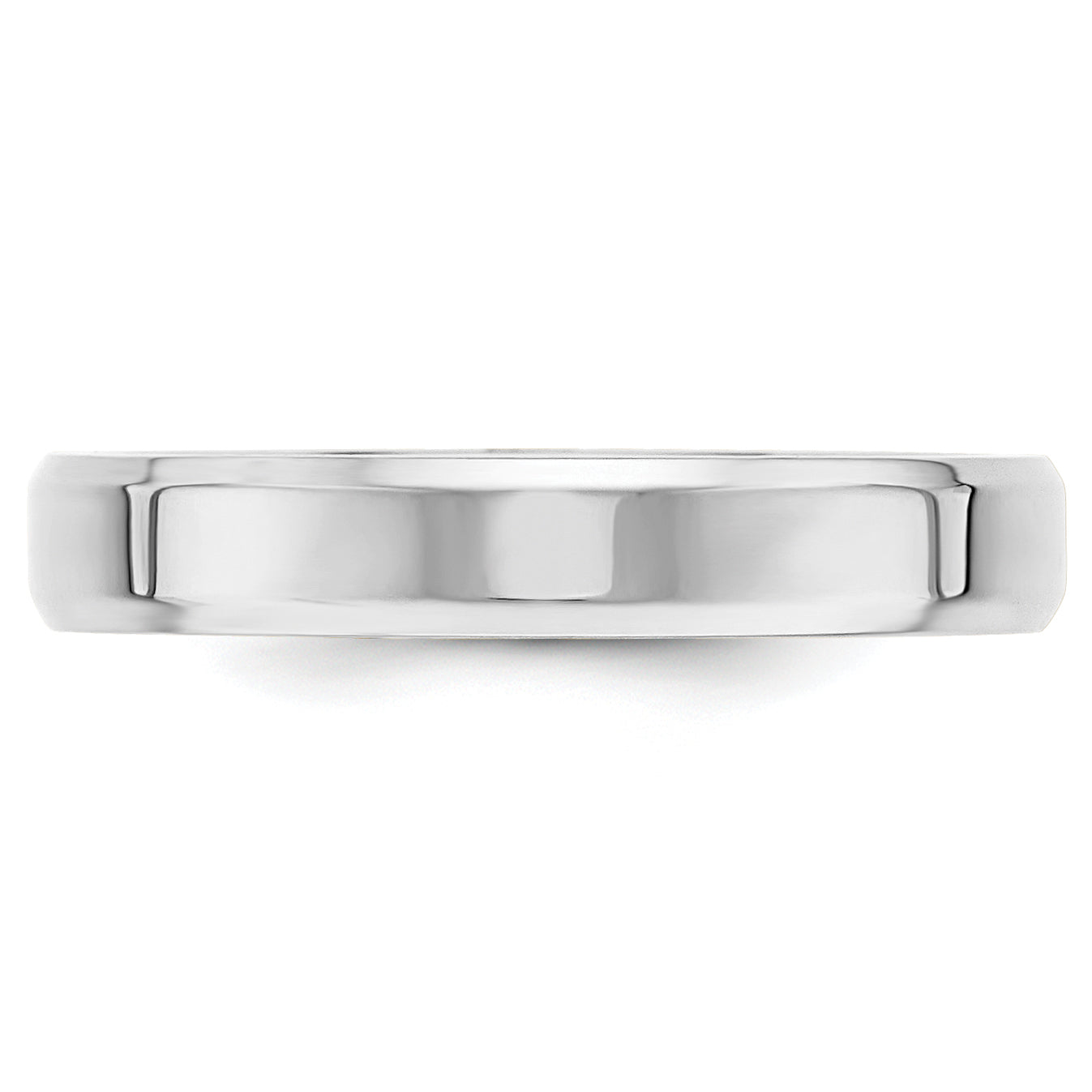 Solid 14K White Gold 4mm Bevel Edge Comfort Fit Men's/Women's Wedding Band Ring Size 10