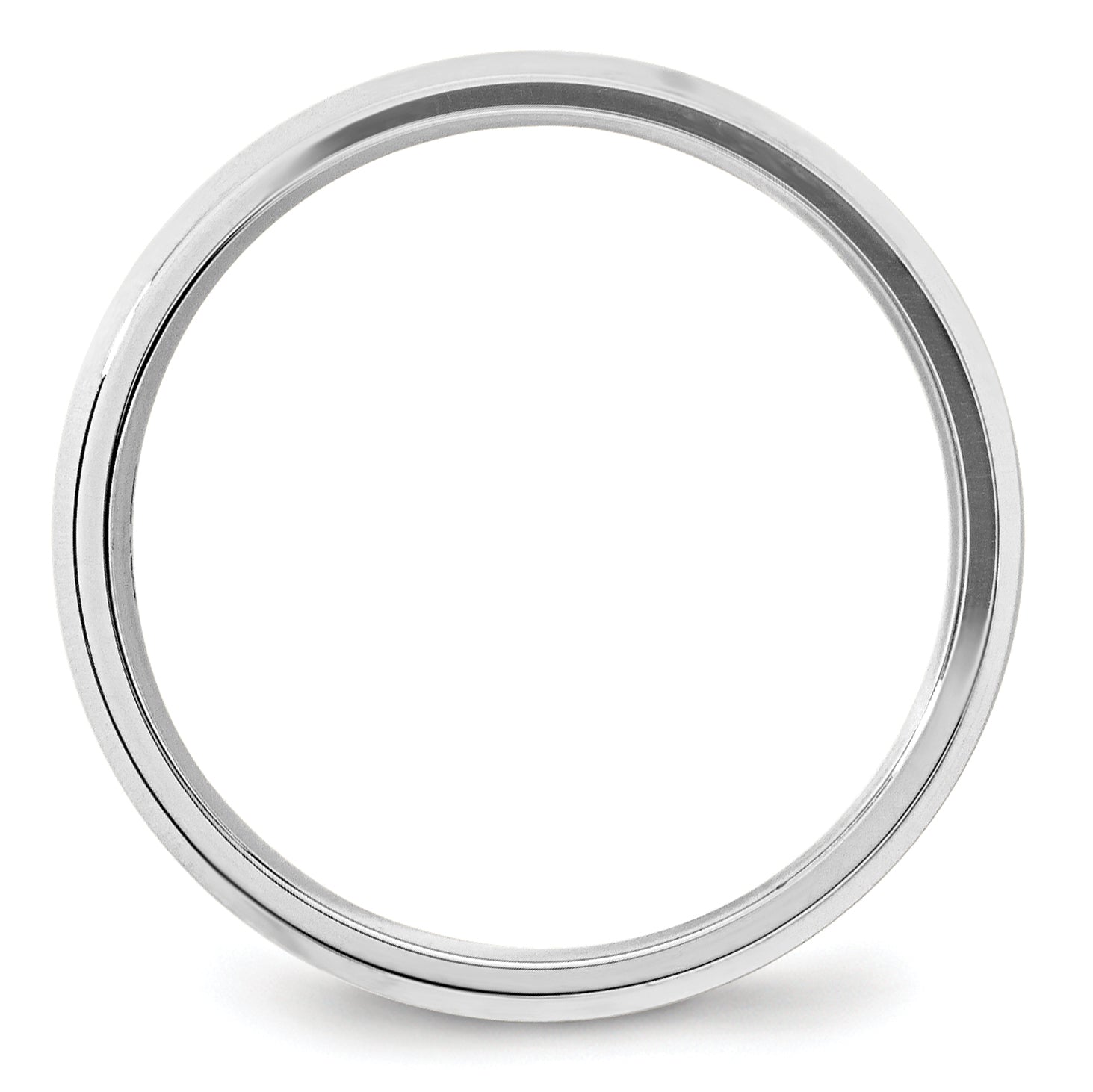 Solid 14K White Gold 5mm Bevel Edge Comfort Fit Men's/Women's Wedding Band Ring Size 9