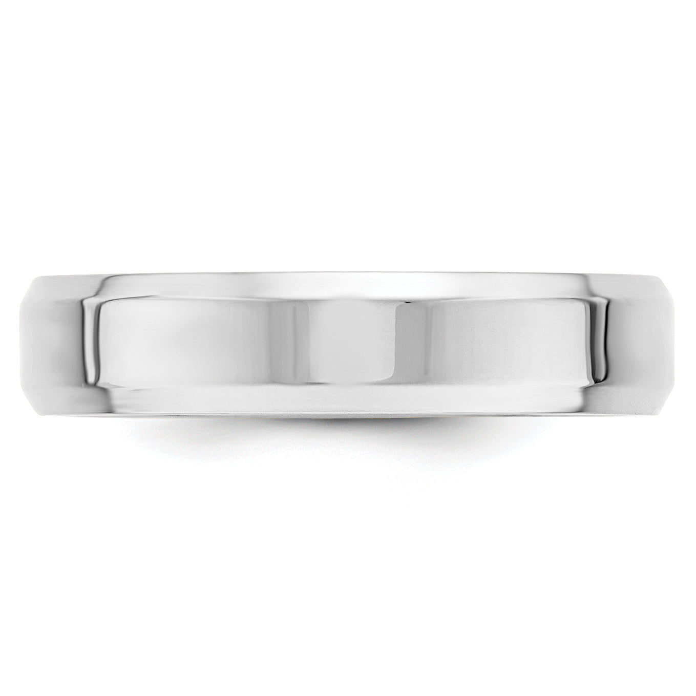 Solid 14K White Gold 5mm Bevel Edge Comfort Fit Men's/Women's Wedding Band Ring Size 9
