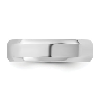 10K White Gold 10Kw 5.5mm Bevel Edge Comfort Fit Band Size 13.5