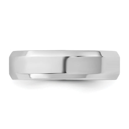 10K White Gold 10Kw 5.5mm Bevel Edge Comfort Fit Band Size 6