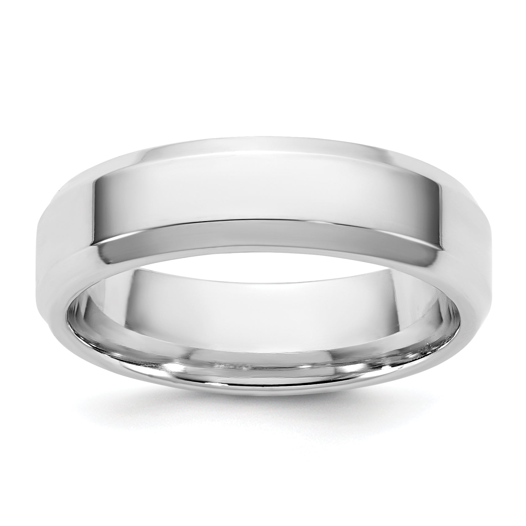 10K White Gold 10Kw 5.5mm Bevel Edge Comfort Fit Band Size 13.5