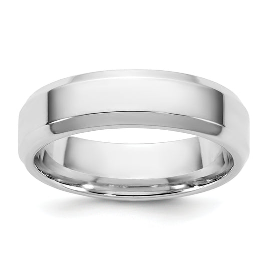 10K White Gold 10Kw 5.5mm Bevel Edge Comfort Fit Band Size 12