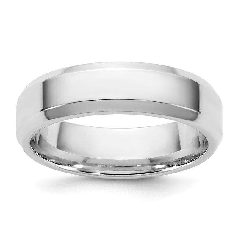 10K White Gold 10Kw 5.5mm Bevel Edge Comfort Fit Band Size 12