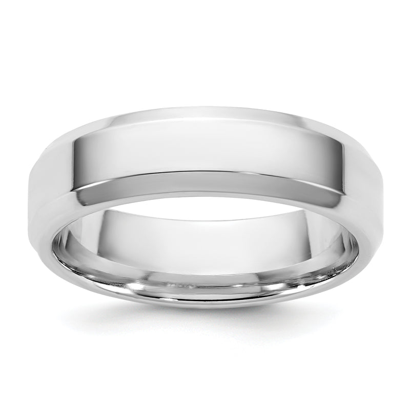 10K White Gold 10Kw 5.5mm Bevel Edge Comfort Fit Band Size 7.5