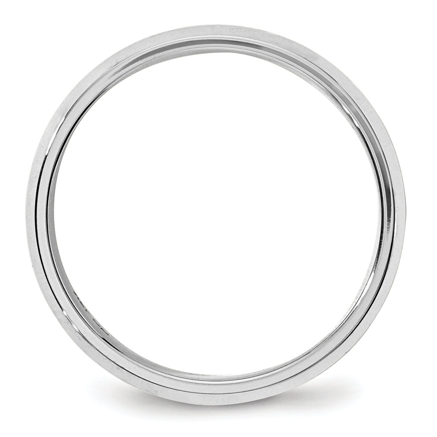 Solid 14K White Gold 6mm Bevel Edge Comfort Fit Men's/Women's Wedding Band Ring Size 7