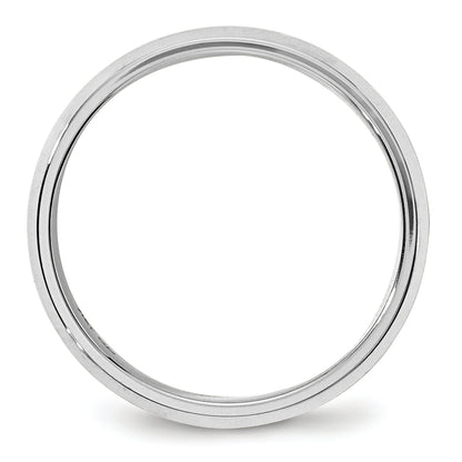 Solid 14K White Gold 6mm Bevel Edge Comfort Fit Men's/Women's Wedding Band Ring Size 7