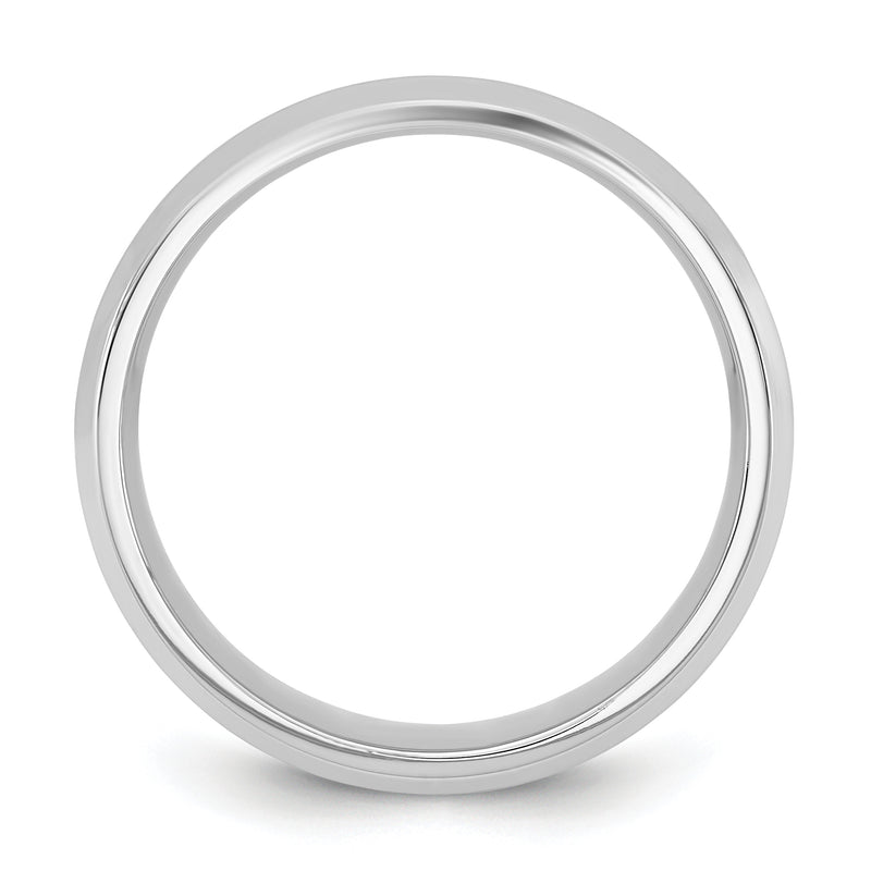 10K White Gold 10Kw 6.5mm Bevel Edge Comfort Fit Band Size 12