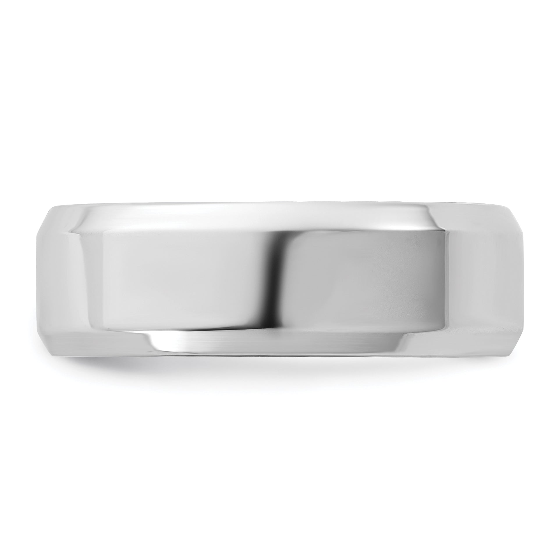 10K White Gold 10Kw 6.5mm Bevel Edge Comfort Fit Band Size 4.5