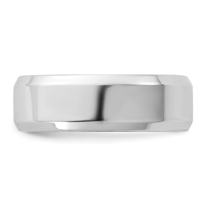 10K White Gold 10Kw 6.5mm Bevel Edge Comfort Fit Band Size 4.5