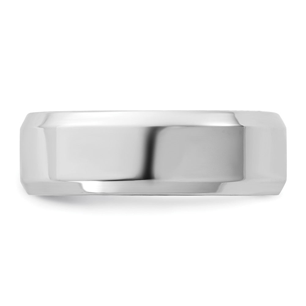 10K White Gold 10Kw 6.5mm Bevel Edge Comfort Fit Band Size 8