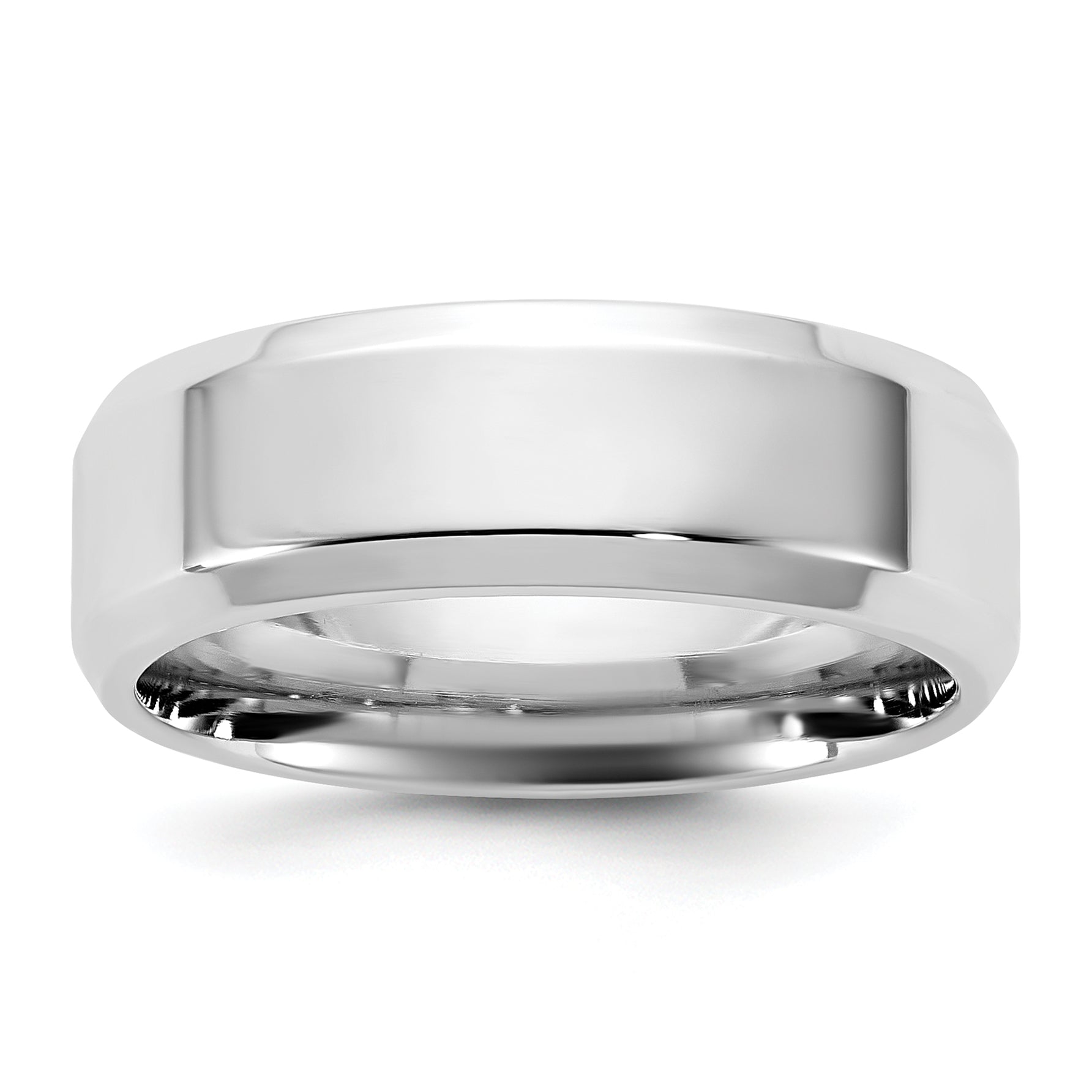 10K White Gold 10Kw 6.5mm Bevel Edge Comfort Fit Band Size 4.5