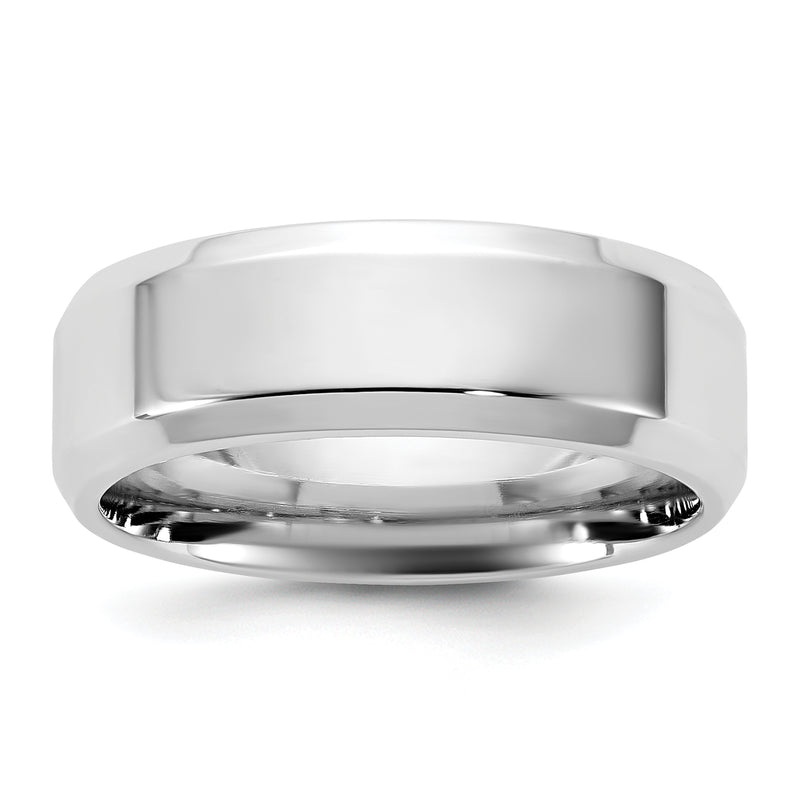 10K White Gold 10Kw 6.5mm Bevel Edge Comfort Fit Band Size 12