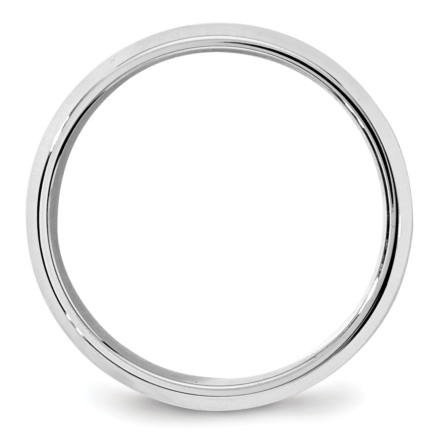 Solid 14K White Gold 7mm Bevel Edge Comfort Fit Men's/Women's Wedding Band Ring Size 7