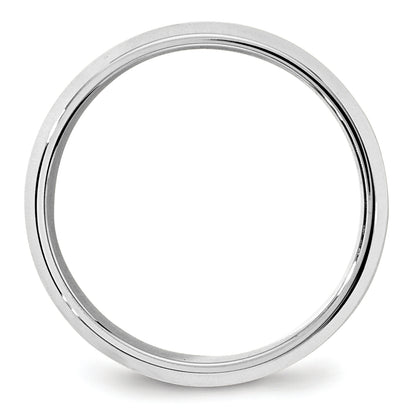 Solid 14K White Gold 7mm Bevel Edge Comfort Fit Men's/Women's Wedding Band Ring Size 7