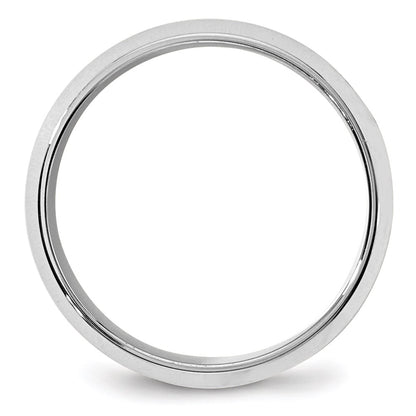 10k White Gold 8mm Beveled Edge Comfort Fit Wedding Band Ring