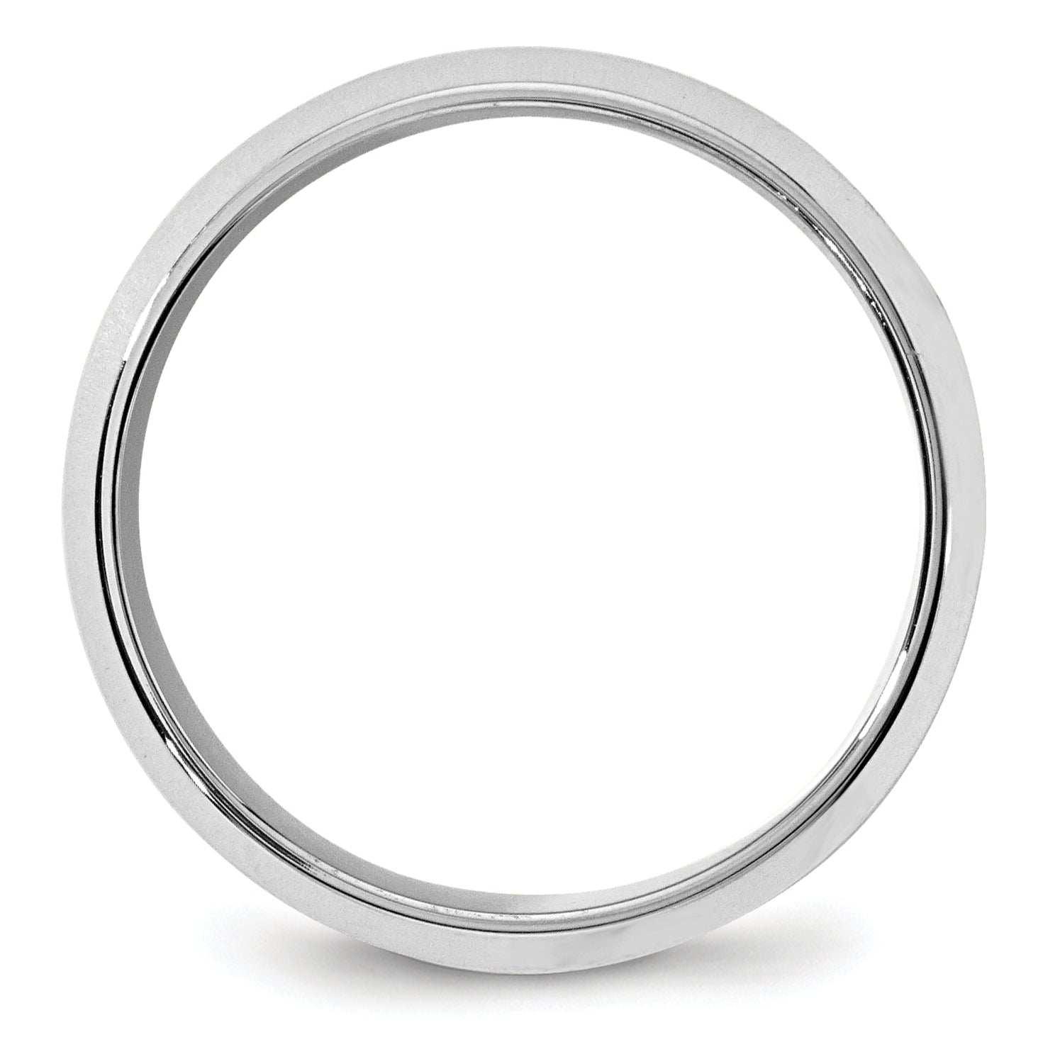 Solid 14K White Gold 8mm Bevel Edge Comfort Fit Men's/Women's Wedding Band Ring Size 9