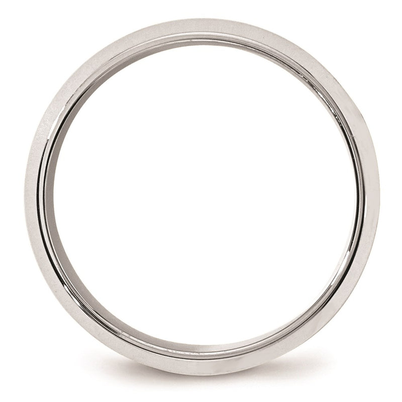 14k White Gold 8mm Beveled Edge Comfort Fit Wedding Band Ring