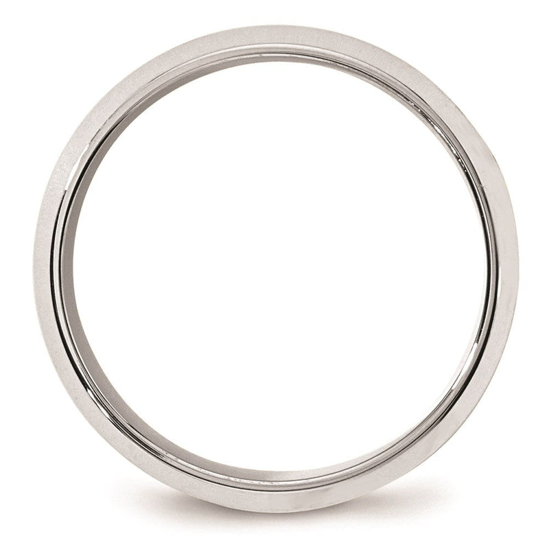 18k White Gold 8mm Beveled Edge Comfort Fit Wedding Band Ring