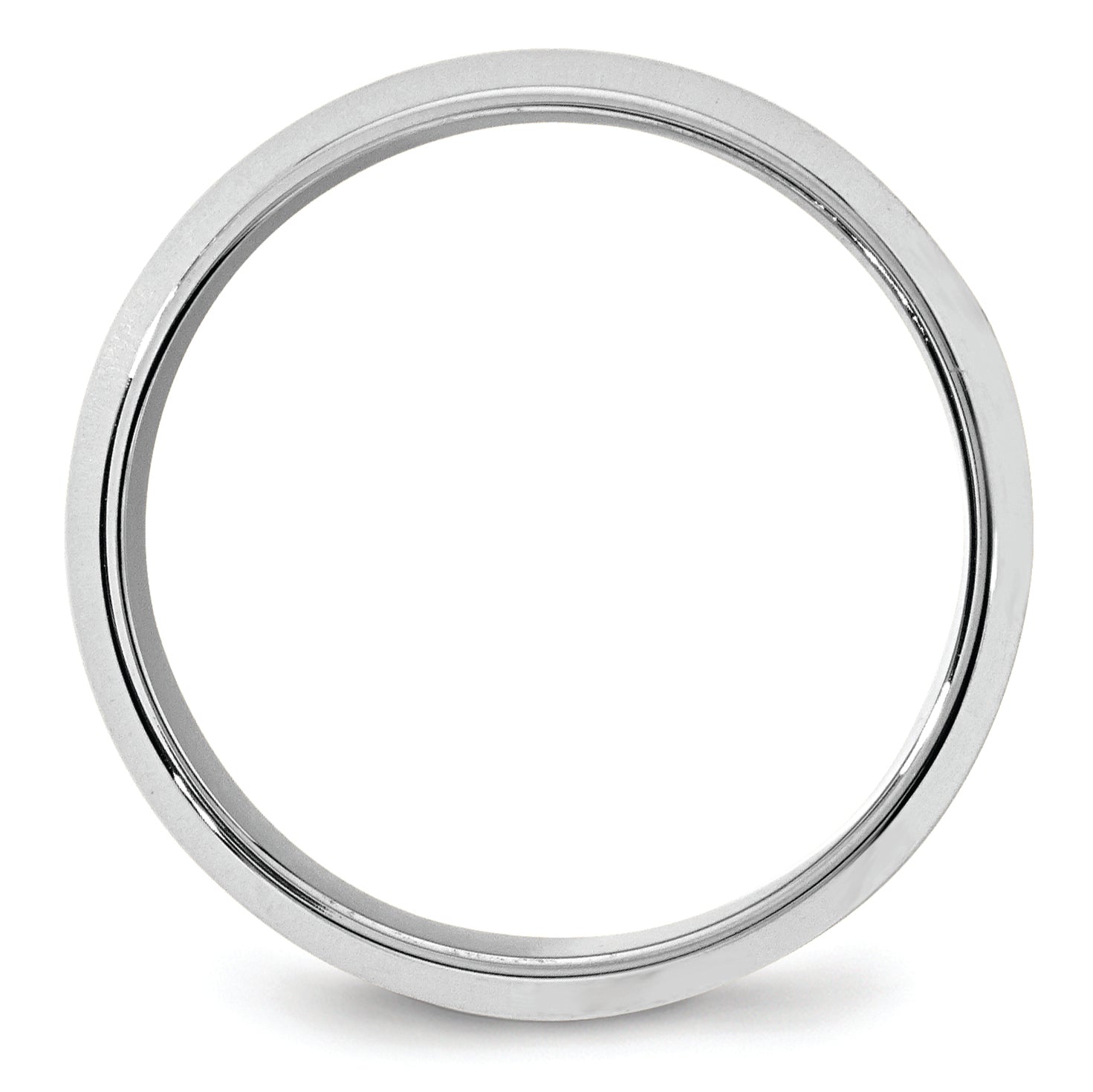 Solid 14K White Gold 8mm Bevel Edge Comfort Fit Men's/Women's Wedding Band Ring Size 9