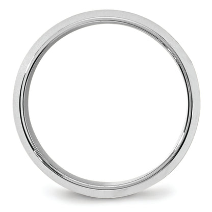 Solid 14K White Gold 8mm Bevel Edge Comfort Fit Men's/Women's Wedding Band Ring Size 9