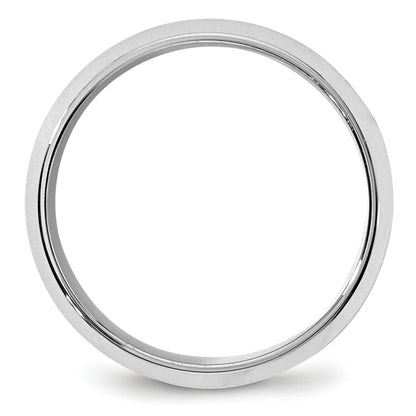 Solid 14K White Gold 8mm Bevel Edge Comfort Fit Men's/Women's Wedding Band Ring Size 4.5