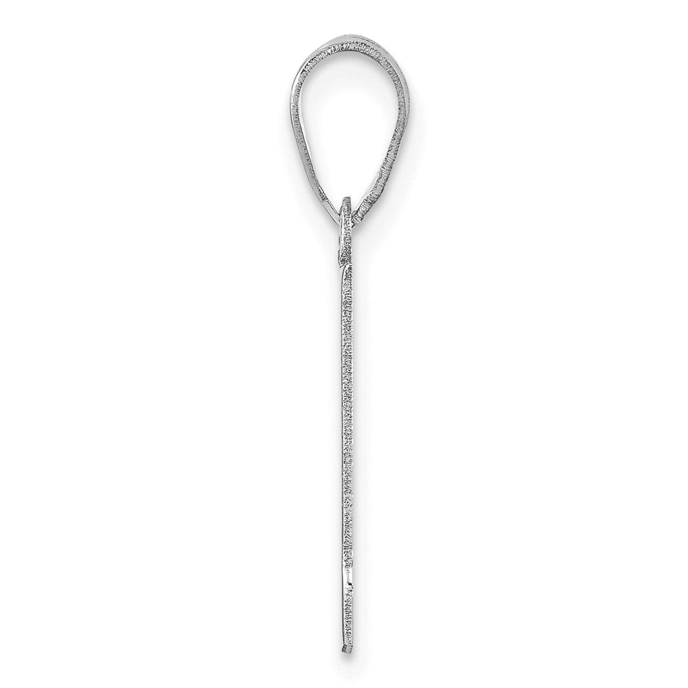 14K White Gold Polished Block Number 1 Pendant
