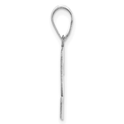 14K White Gold Polished Block Number 2 Pendant