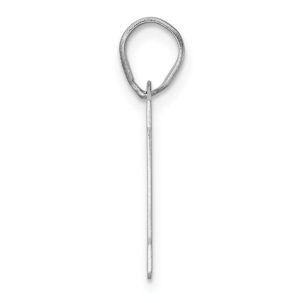 14K White Gold Polished Block Number 10 Pendant