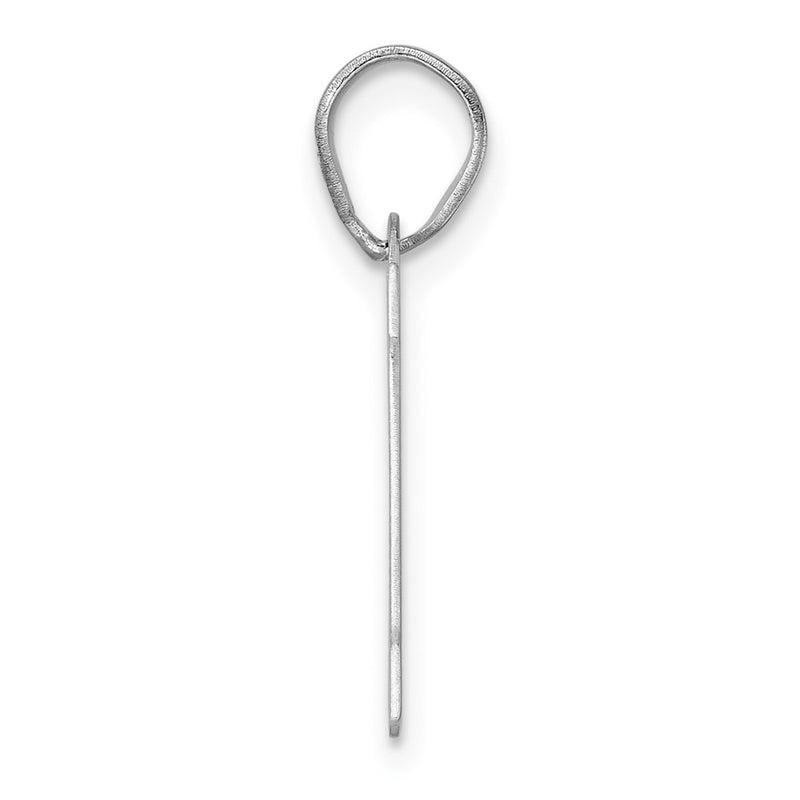14K White Gold Polished Block Number 10 Pendant