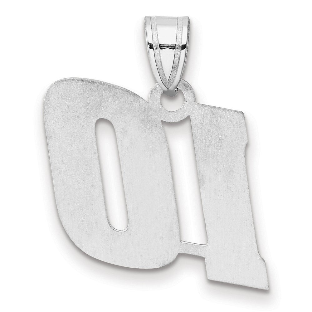 14K White Gold Polished Block Number 10 Pendant