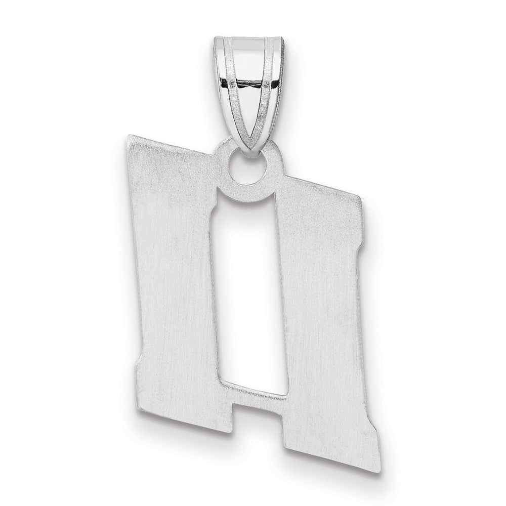 14K White Gold Polished Block Number 11 Pendant