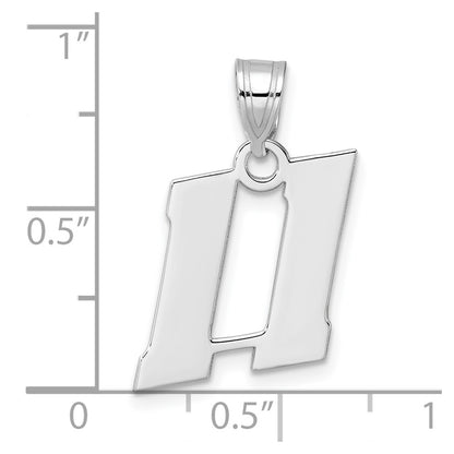 14K White Gold Polished Block Number 11 Pendant