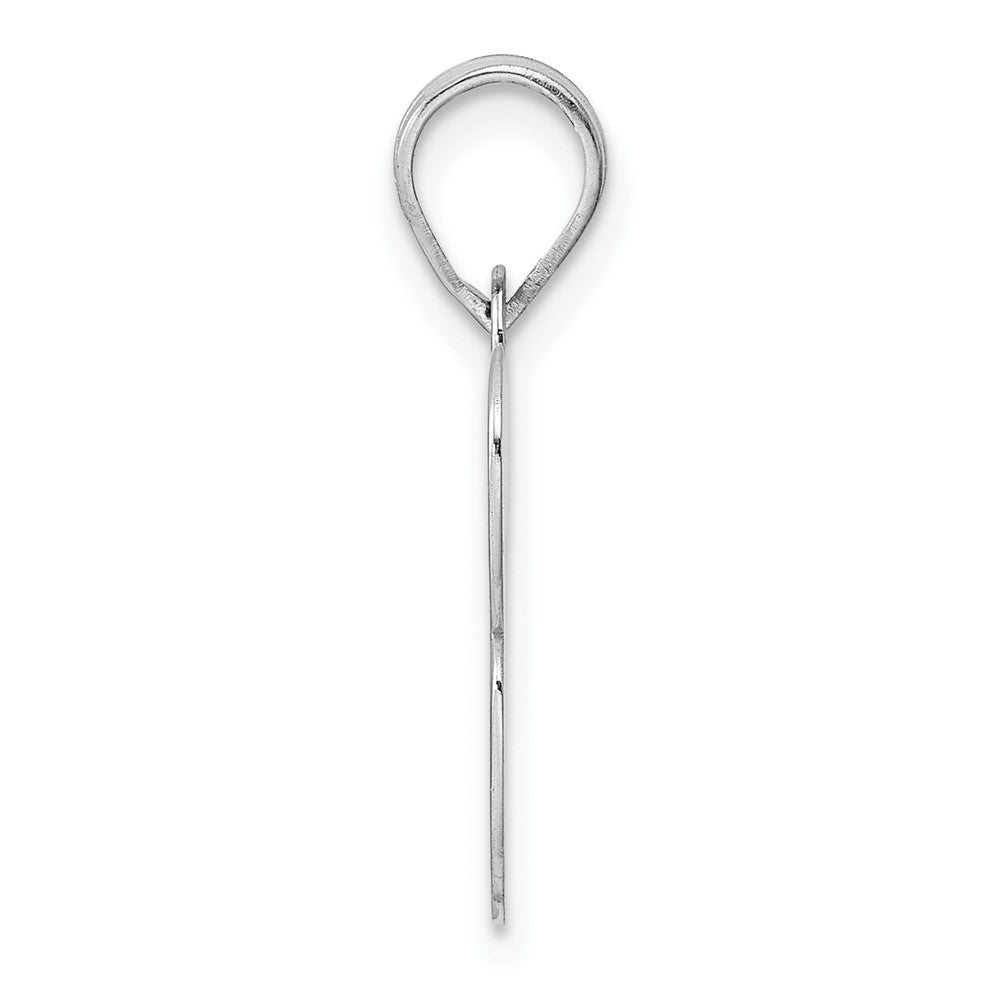 14K White Gold Polished Block Number 13 Pendant