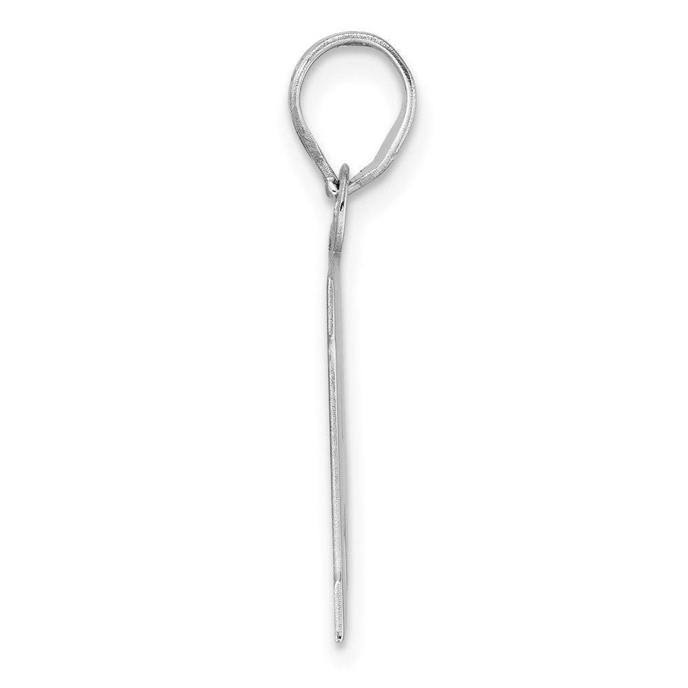 14K White Gold Polished Block Number 14 Pendant