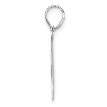 14K White Gold Polished Block Number 14 Pendant