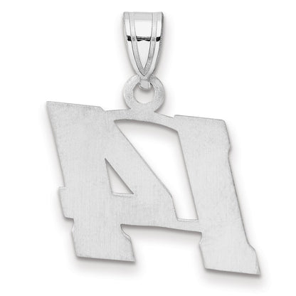14K White Gold Polished Block Number 14 Pendant