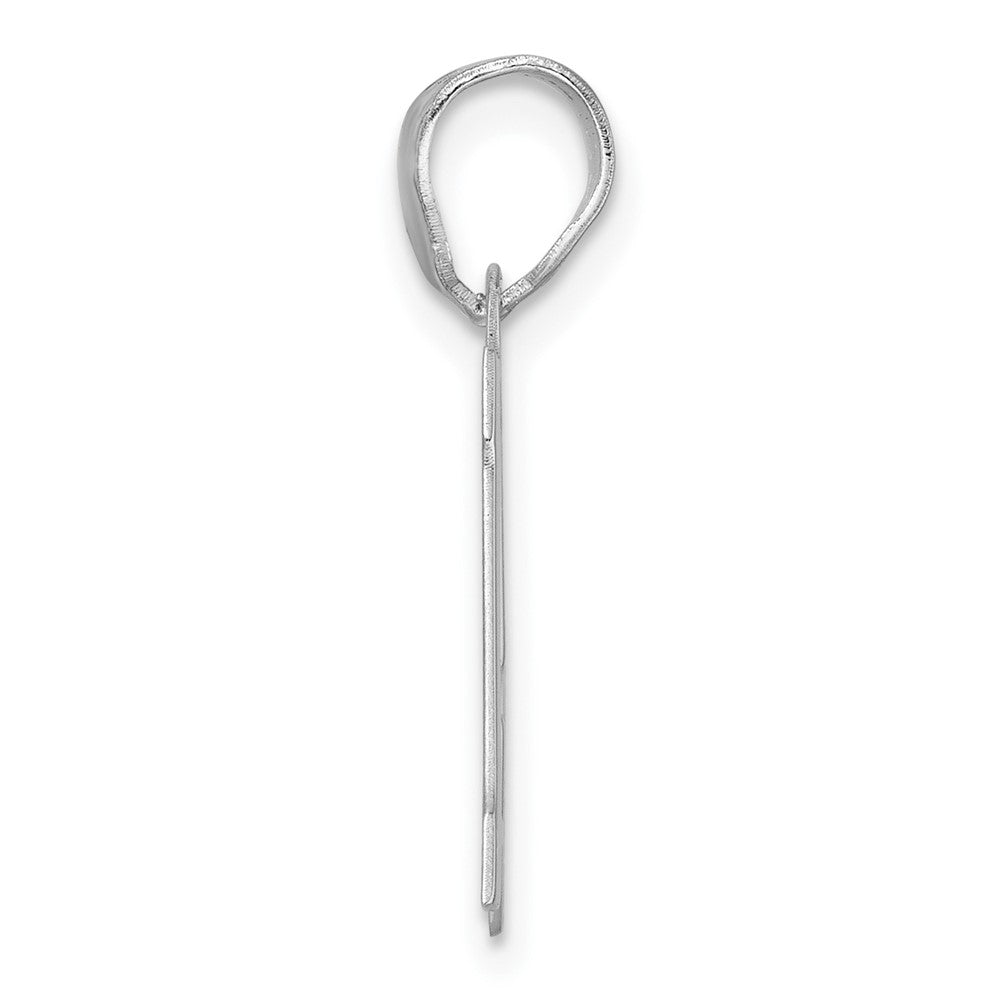 14K White Gold Polished Block Number 15 Pendant