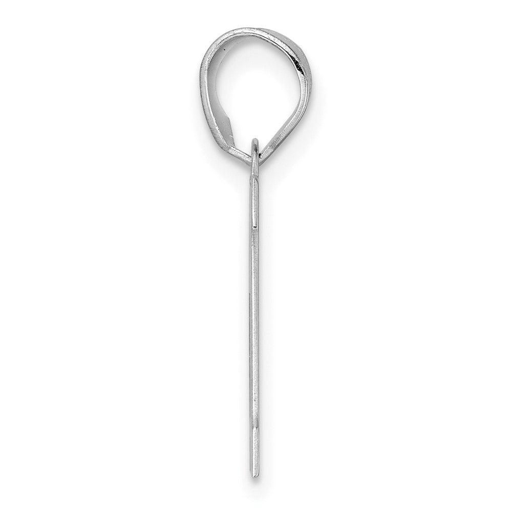 14K White Gold Polished Block Number 17 Pendant